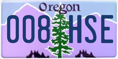 OR license plate 008HSE
