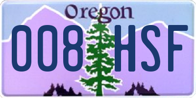 OR license plate 008HSF