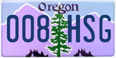 OR license plate 008HSG