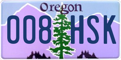 OR license plate 008HSK