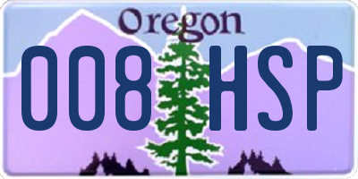 OR license plate 008HSP