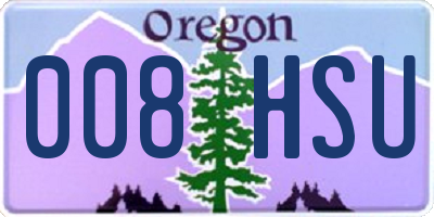 OR license plate 008HSU