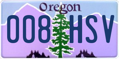 OR license plate 008HSV