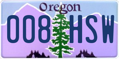 OR license plate 008HSW