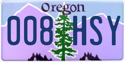 OR license plate 008HSY