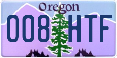 OR license plate 008HTF