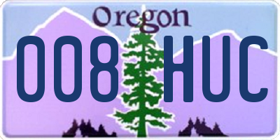 OR license plate 008HUC