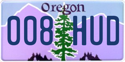 OR license plate 008HUD
