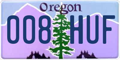 OR license plate 008HUF