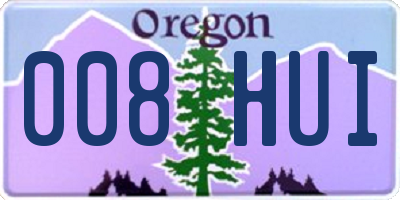 OR license plate 008HUI