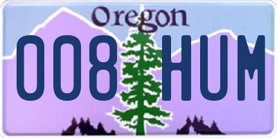 OR license plate 008HUM