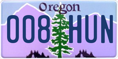 OR license plate 008HUN