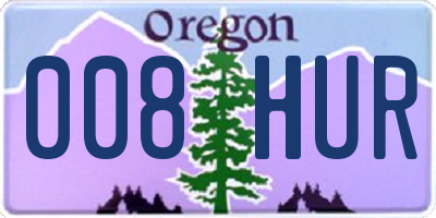 OR license plate 008HUR