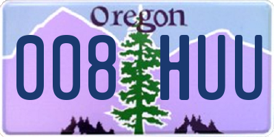 OR license plate 008HUU