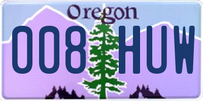 OR license plate 008HUW