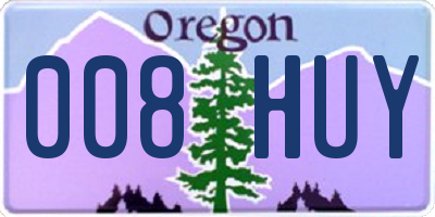 OR license plate 008HUY