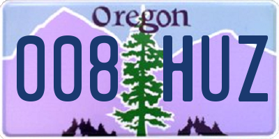 OR license plate 008HUZ