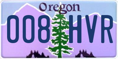 OR license plate 008HVR