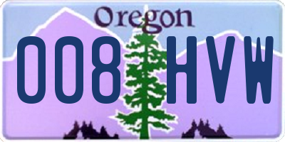 OR license plate 008HVW