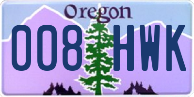 OR license plate 008HWK