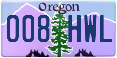 OR license plate 008HWL