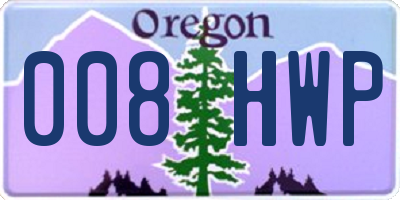 OR license plate 008HWP