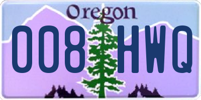 OR license plate 008HWQ