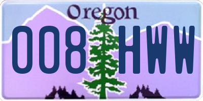 OR license plate 008HWW