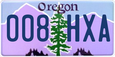 OR license plate 008HXA