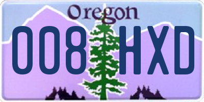 OR license plate 008HXD