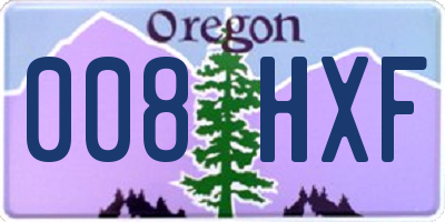 OR license plate 008HXF