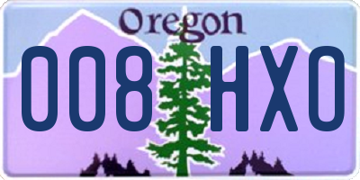 OR license plate 008HXO