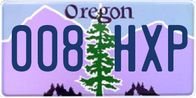OR license plate 008HXP
