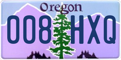 OR license plate 008HXQ