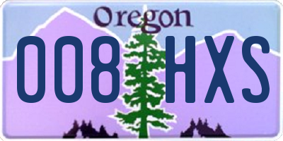 OR license plate 008HXS
