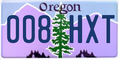OR license plate 008HXT