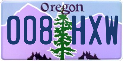 OR license plate 008HXW