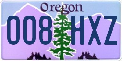 OR license plate 008HXZ