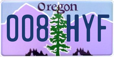 OR license plate 008HYF