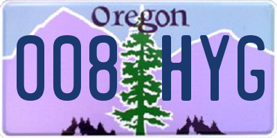 OR license plate 008HYG