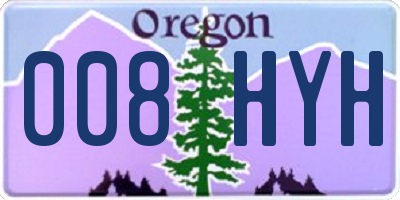 OR license plate 008HYH