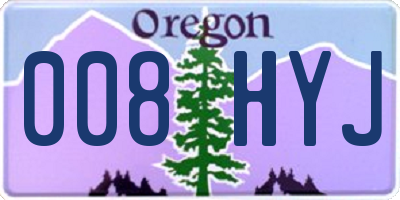 OR license plate 008HYJ