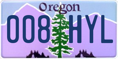 OR license plate 008HYL