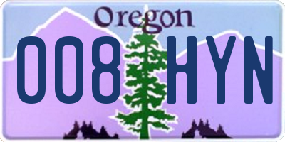 OR license plate 008HYN