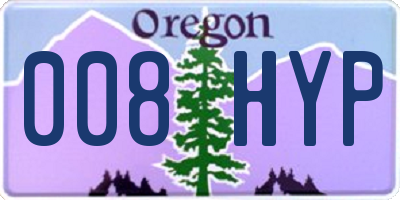 OR license plate 008HYP