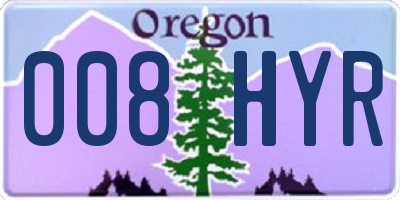OR license plate 008HYR