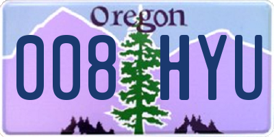 OR license plate 008HYU