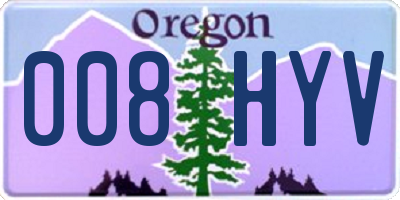 OR license plate 008HYV