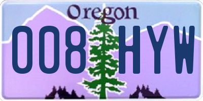 OR license plate 008HYW