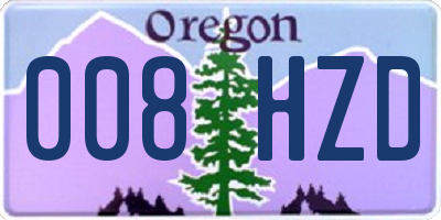 OR license plate 008HZD